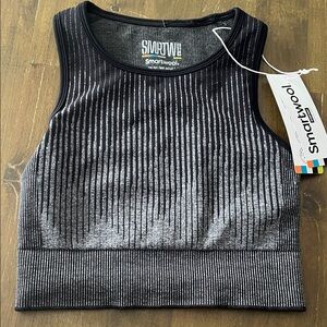 Smartwool Women's Striped Black and Gray sports bra new xs